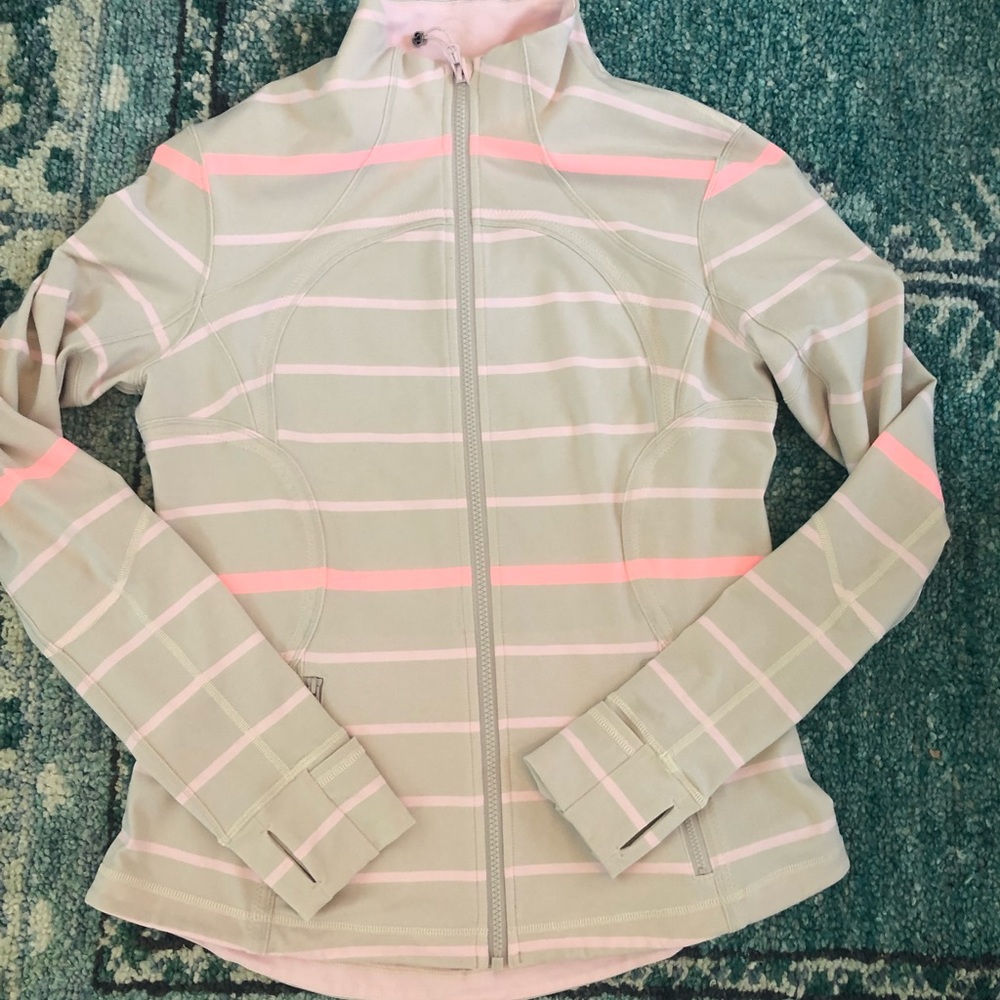 LuluLemon Pink Striped Forme Jacket II EUC